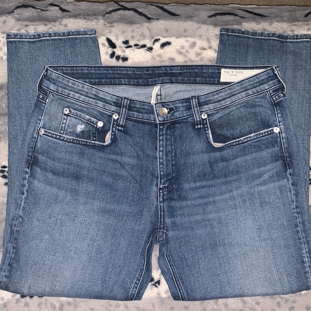 rag & bone DRE Low-Rise Slim Distressed Boyfriend Jeans — 31 - Picture 2 of 14